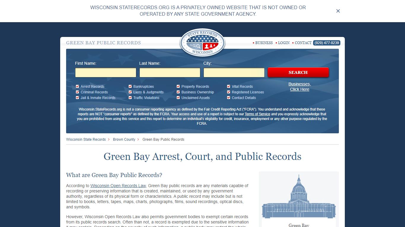 Green Bay Arrest and Public Records | Wisconsin.StateRecords.org