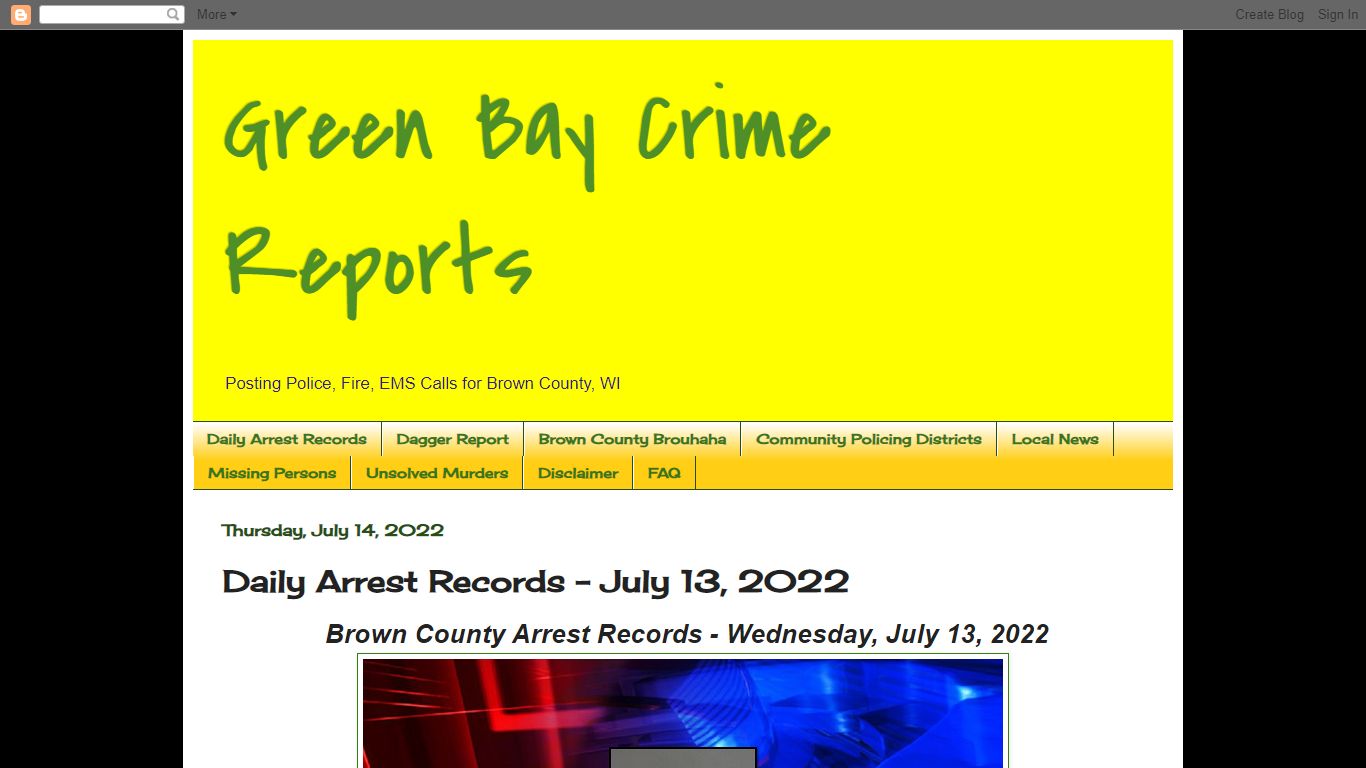 Green Bay Crime Reports: Daily Arrest Records - July 13, 2022